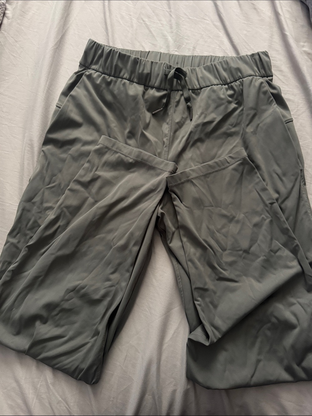 Lightweight Drawstring athletic Lounge Pants - Olive Green